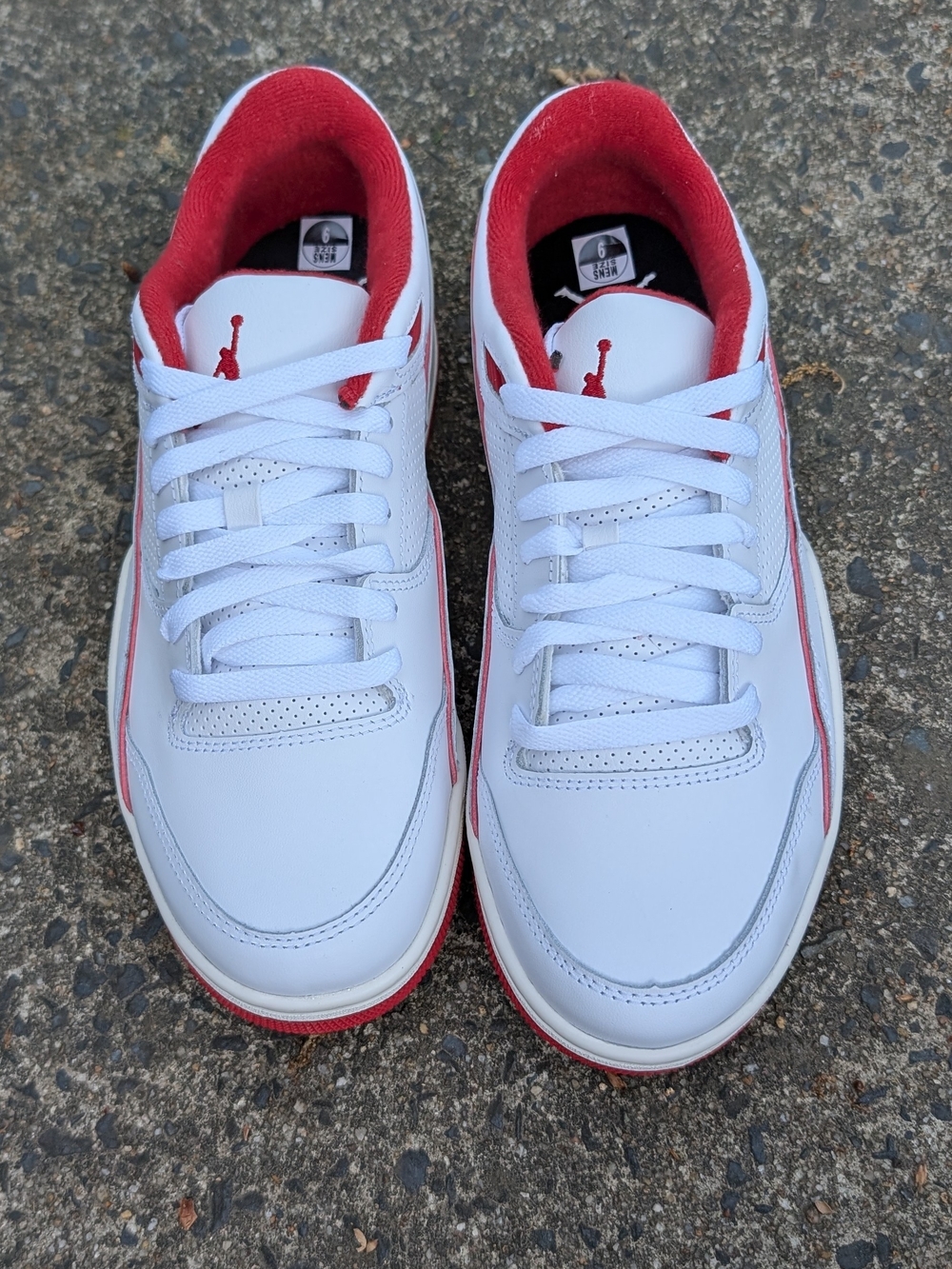 Air Jordan Flight Court in the "White/Varsity Red/Sail" colorway (New)